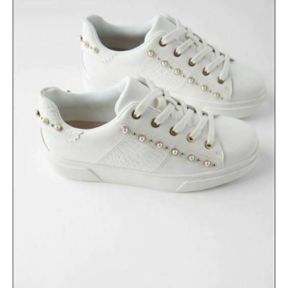 zara white trainers womens